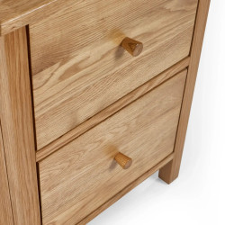 Coxmoor 2 Drawer Bedside Oak handles