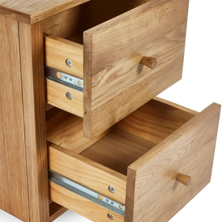 Coxmoor 2 Drawer Bedside Oak runners