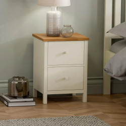 Coxmoor 2 Drawer Bedside Oak and ivory