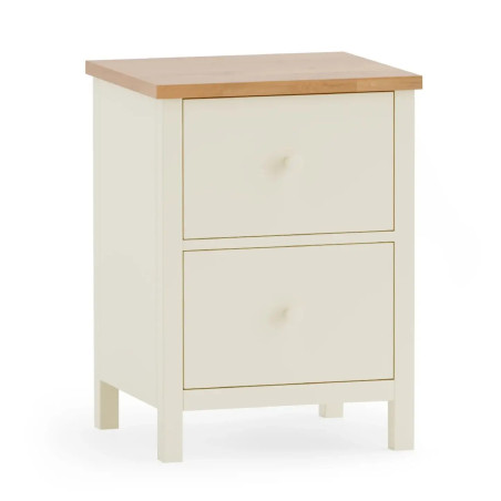 Coxmoor 2 Drawer Bedside Oak and ivory closed