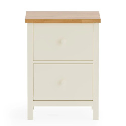 Coxmoor 2 Drawer Bedside Oak and ivory front