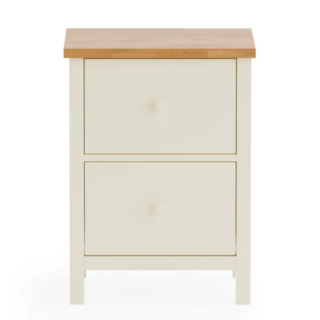 Coxmoor 2 Drawer Bedside Oak and ivory front