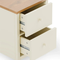 Coxmoor 2 Drawer Bedside Oak and ivory runners