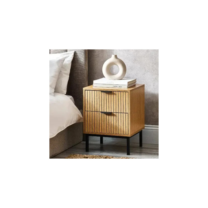 Sia 2 Drawer Bedside Oak Effect-1