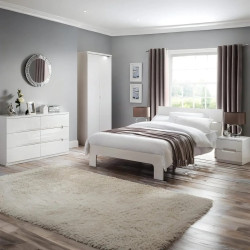 Manhattan 2 Drawer Bedside White high gloss room view