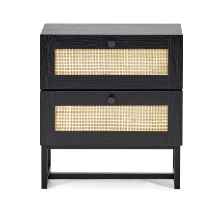 Padstow 2 Drawer Bedside black front