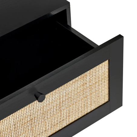 Padstow 2 Drawer Bedside black drawer