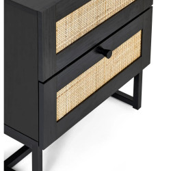 Padstow 2 Drawer Bedside black handle