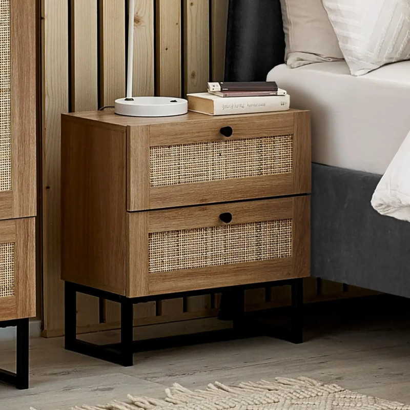 Padstow 2 Drawer Bedside oak