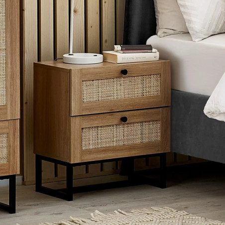 Padstow 2 Drawer Bedside oak