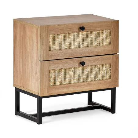 Padstow 2 Drawer Bedside oak closed