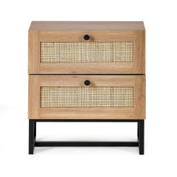 Padstow 2 Drawer Bedside oak front