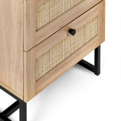Padstow 2 Drawer Bedside oak handle
