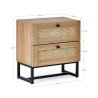 Padstow 2 Drawer Bedside oak dimensions