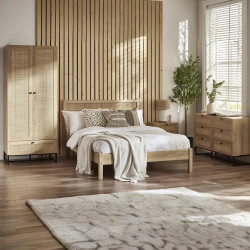 Padstow 2 Drawer Bedside oak room view