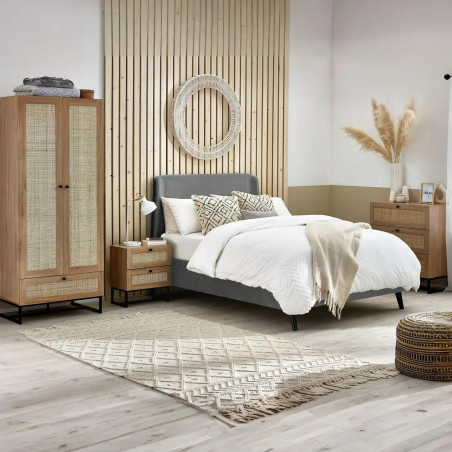 Padstow 2 Drawer Bedside oak bedroom view