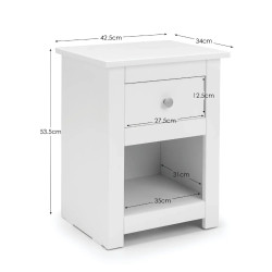 Radley 1 Drawer Bedside white dimensions