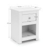 Radley 1 Drawer Bedside white dimensions