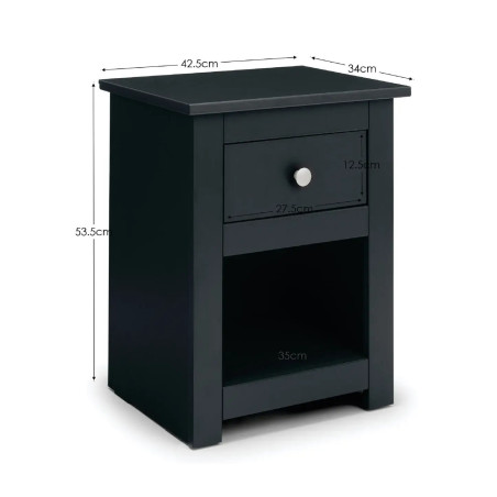 Radley 1 Drawer Bedside black dimensions