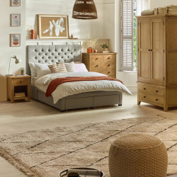 Marlborough 1 Drawer Bedside in Oak Finsih room view