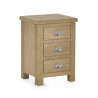Memphis Limed Oak 3 Drawer Bedside closed