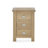 Memphis Limed Oak 3 Drawer Bedside front