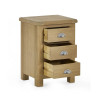 Memphis Limed Oak 3 Drawer Bedside opened