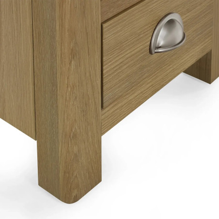 Memphis Limed Oak 3 Drawer Bedside leg