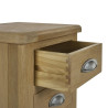 Memphis Limed Oak 3 Drawer Bedside internal
