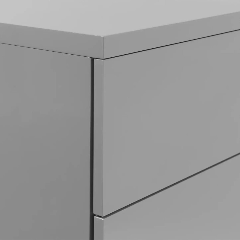 Monaco 2 Drawer Bedside in Grey Gloss top corner