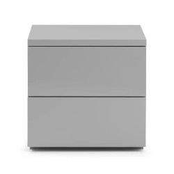 Monaco 2 Drawer Bedside in Grey Gloss closed