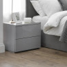 Monaco 2 Drawer Bedside in Grey Gloss