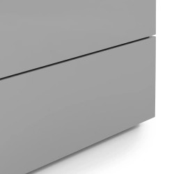 Monaco 2 Drawer Bedside in Grey Gloss bottom