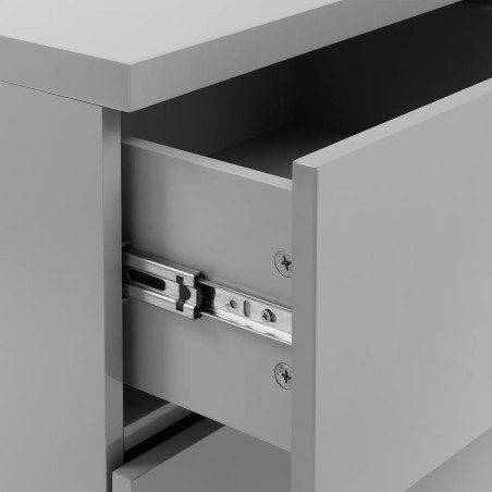 Monaco 2 Drawer Bedside in Grey Gloss runner