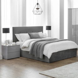 Monaco 2 Drawer Bedside in Grey Gloss room view