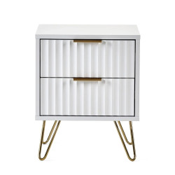 Murano 2 Drawer Bedside in Matt White front