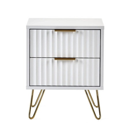 Murano 2 Drawer Bedside in Matt White front
