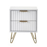 Murano 2 Drawer Bedside in Matt White front