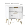 Murano 2 Drawer Bedside in Matt White dimensions