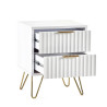 Murano 2 Drawer Bedside in Matt White opened