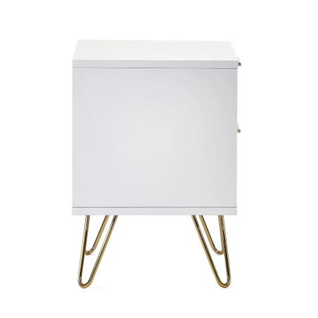 Murano 2 Drawer Bedside in Matt White side