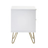 Murano 2 Drawer Bedside in Matt White side