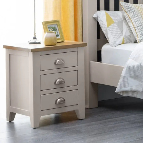 Richmond 3 Drawer Bedside Elephant Grey Lacquer