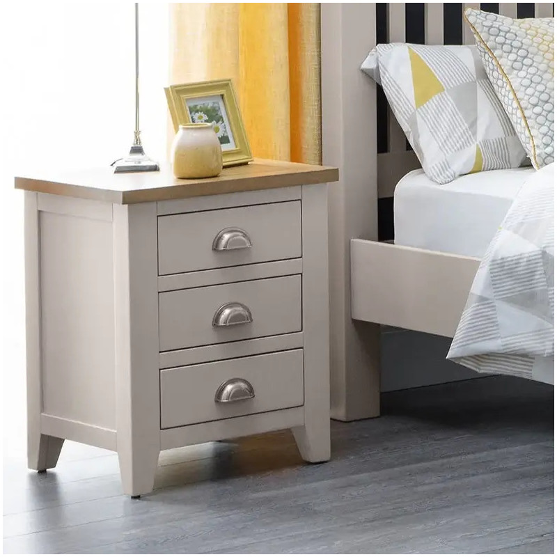 Richmond 3 Drawer Bedside Elephant Grey Lacquer