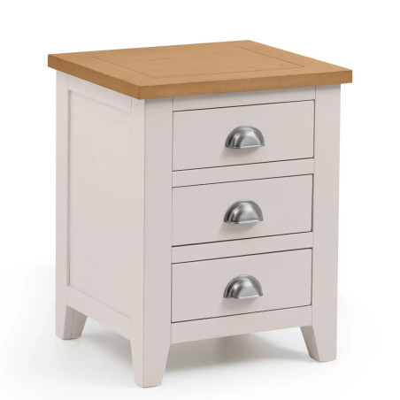 Richmond 3 Drawer Bedside Elephant Grey Lacquer closed