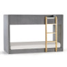 Daytona Bunk Bed in Grey Velvet Fabric with mattress view