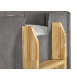 Daytona Bunk Bed in Grey Velvet Fabric ladder