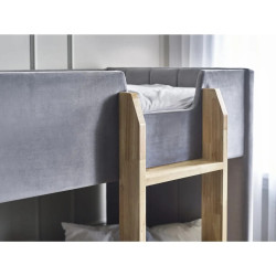Daytona Bunk Bed in Grey Velvet Fabric side