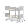 Bella Bunk Bed Dove Grey dimensions