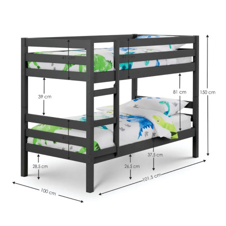 Camden Bunk Bed black dimensions